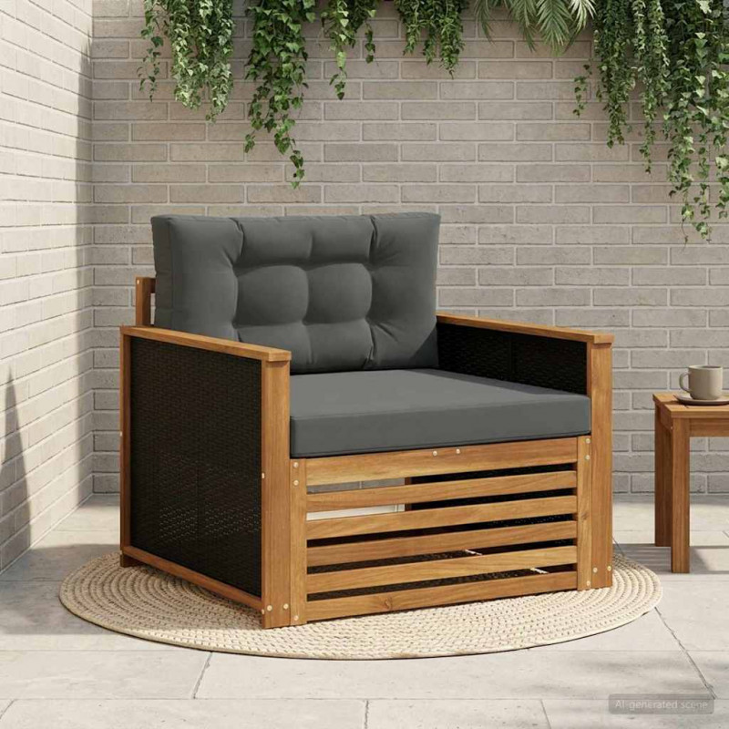 Środkowa sofa ogrodowa naturalny