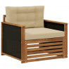 Środkowa sofa ogrodowa Lite Drewno Akacji naturalny