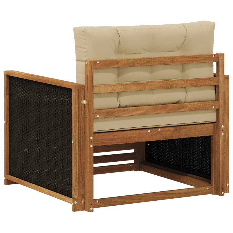 Środkowa sofa ogrodowa Lite Drewno Akacji naturalny
