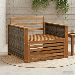 Środkowa sofa ogrodowa Lite Drewno Akacji naturalny