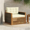 Środkowa sofa ogrodowa Lite Drewno Akacji naturalny