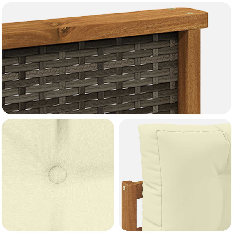 Środkowa sofa ogrodowa Lite Drewno Akacji naturalny