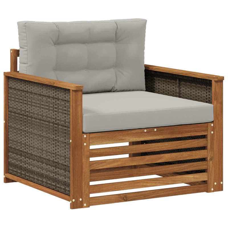 Środkowa sofa ogrodowa Lite Drewno Akacji naturalny