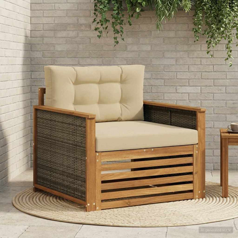 Środkowa sofa ogrodowa naturalny