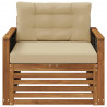 Środkowa sofa ogrodowa naturalny
