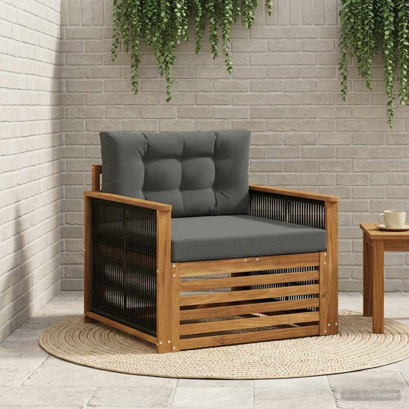 Środkowa sofa ogrodowa naturalny