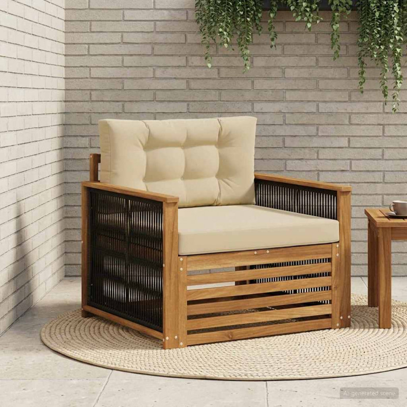 Środkowa sofa ogrodowa naturalny