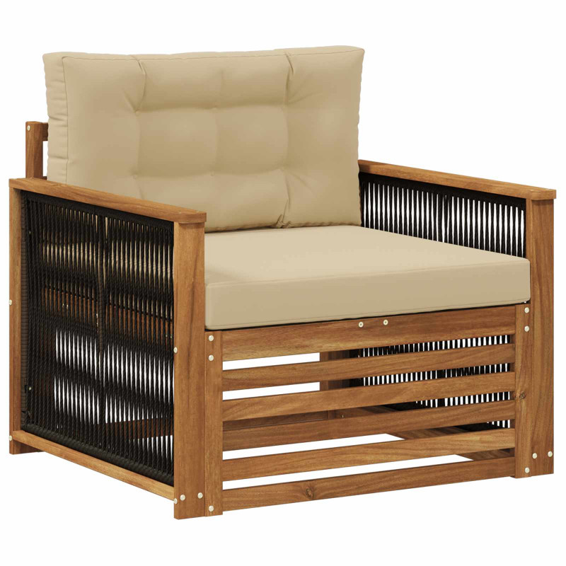 Środkowa sofa ogrodowa naturalny