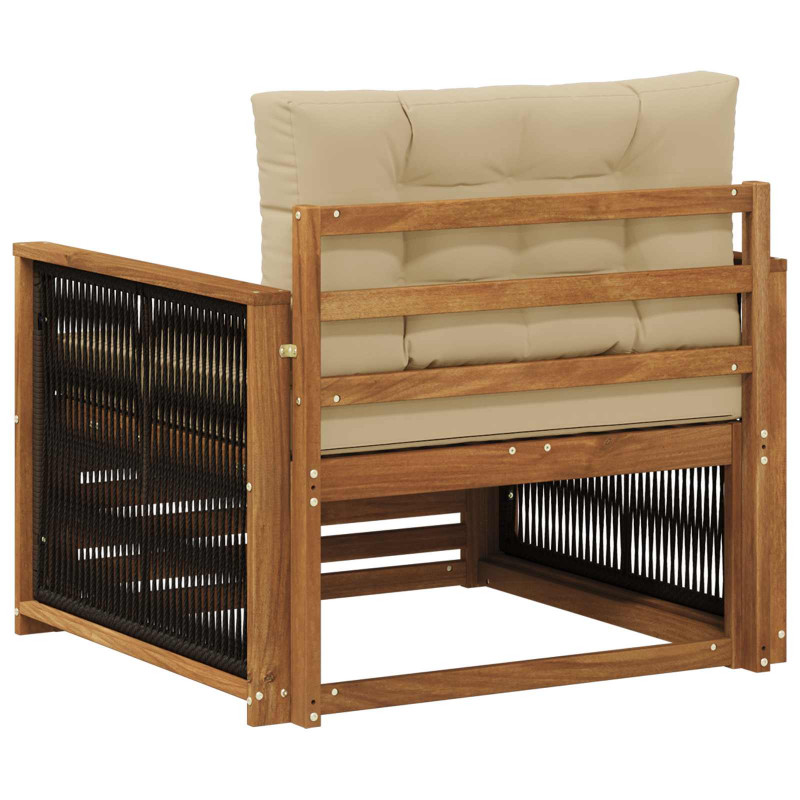 Środkowa sofa ogrodowa naturalny