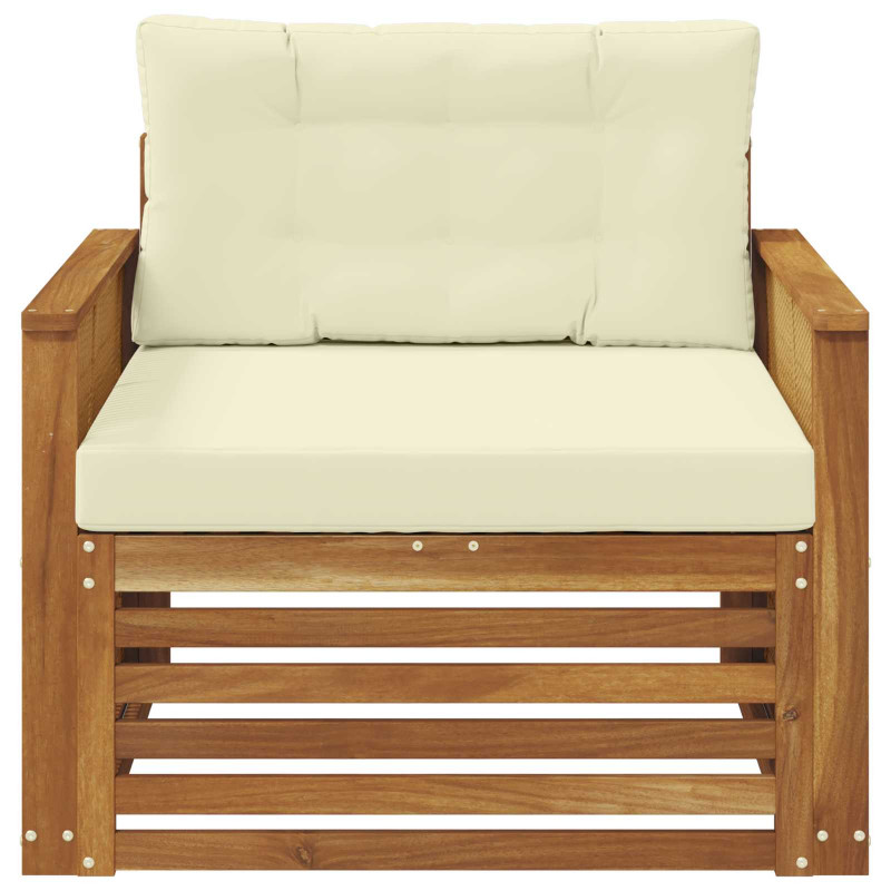 Sofa na zewnątrz Lite Drewno Akacji Naturalny i Kremowy