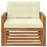 Sofa na zewnątrz Lite Drewno Akacji Naturalny i Kremowy