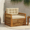 Środkowa sofa ogrodowa Lite Drewno Akacji naturalny