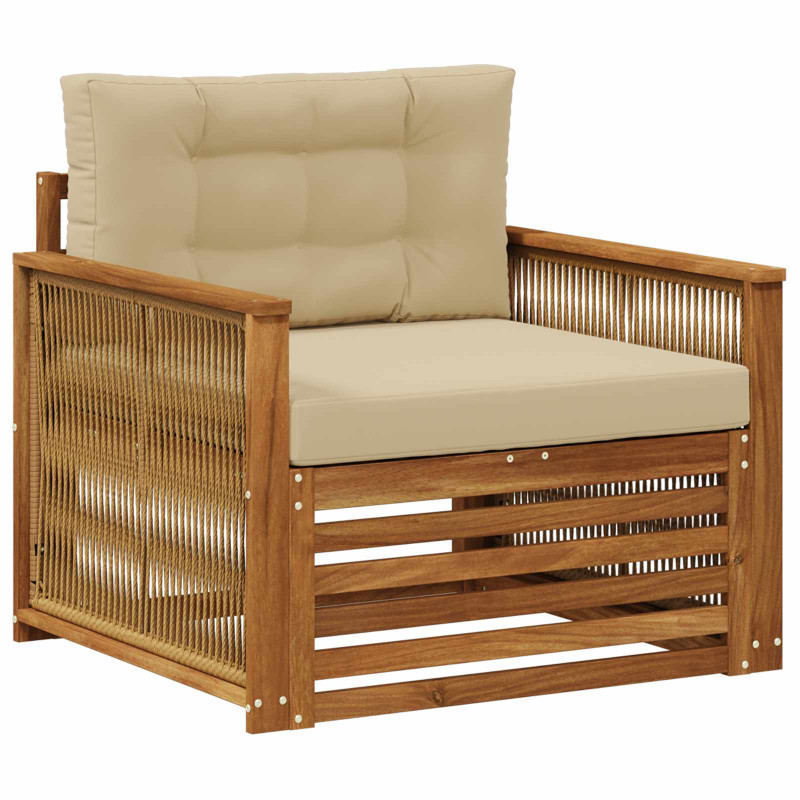 Środkowa sofa ogrodowa Lite Drewno Akacji naturalny