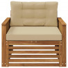 Środkowa sofa ogrodowa Lite Drewno Akacji naturalny