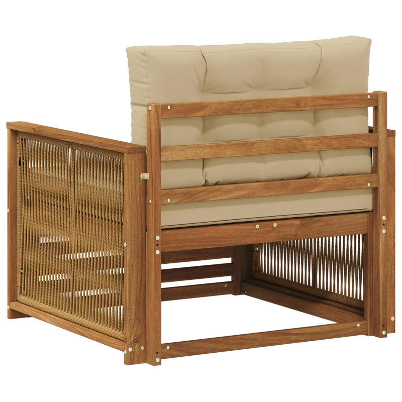 Środkowa sofa ogrodowa Lite Drewno Akacji naturalny