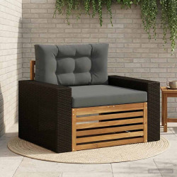 Środkowa sofa ogrodowa Lite Drewno Akacji naturalny