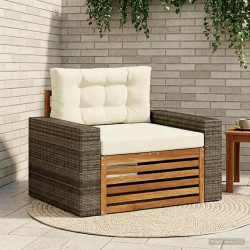Środkowa sofa ogrodowa Lite Drewno Akacji naturalny