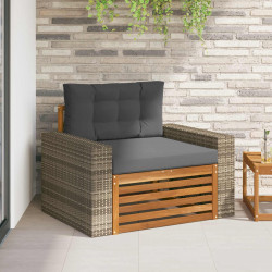 Środkowa sofa ogrodowa Lite Drewno Akacji naturalny