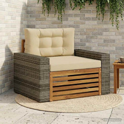 Środkowa sofa ogrodowa Lite Drewno Akacji naturalny