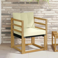 Sofa na zewnątrz Drewno akacji i tekstylen Biały