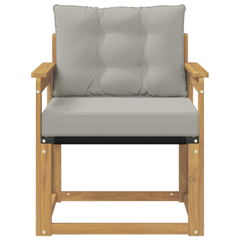 Sofa na zewnątrz Drewno akacji i tekstylen Biały