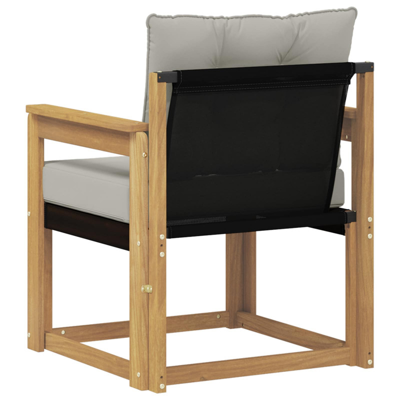 Sofa na zewnątrz Drewno akacji i tekstylen Biały