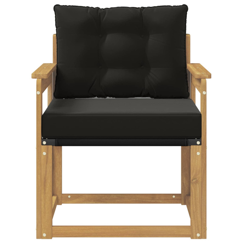 Sofa na zewnątrz Drewno akacji i tekstylen Biały