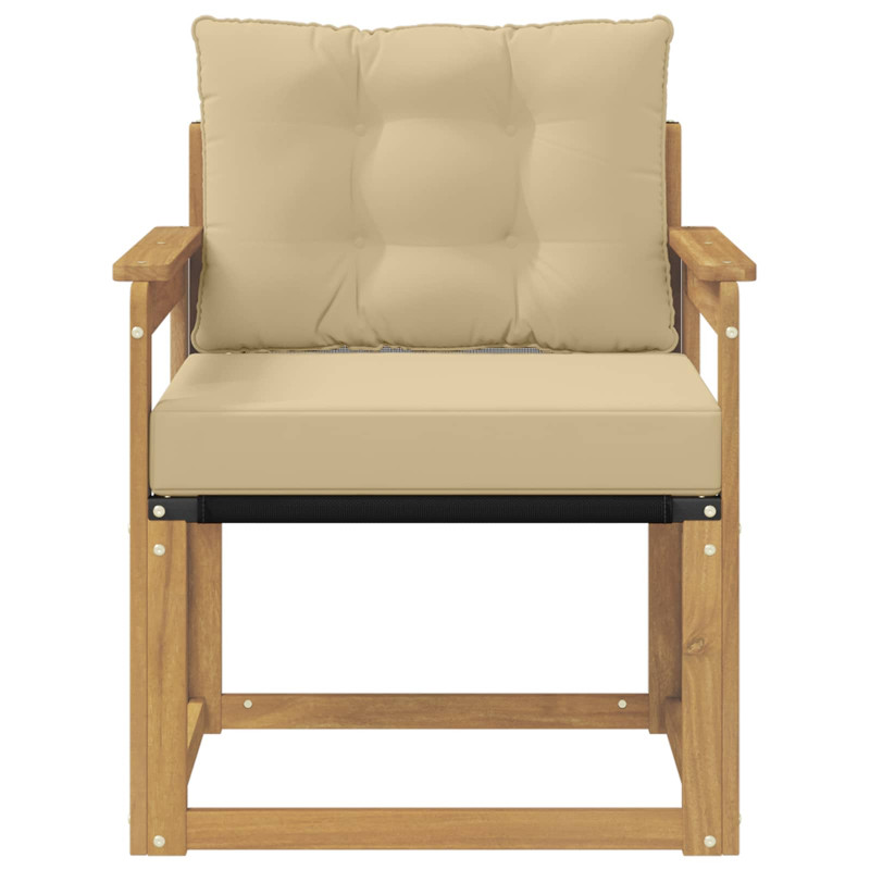 Sofa na zewnątrz Drewno akacji i tekstylen Biały