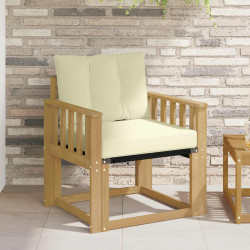 Sofa na zewnątrz Drewno akacji i tekstylen Biały