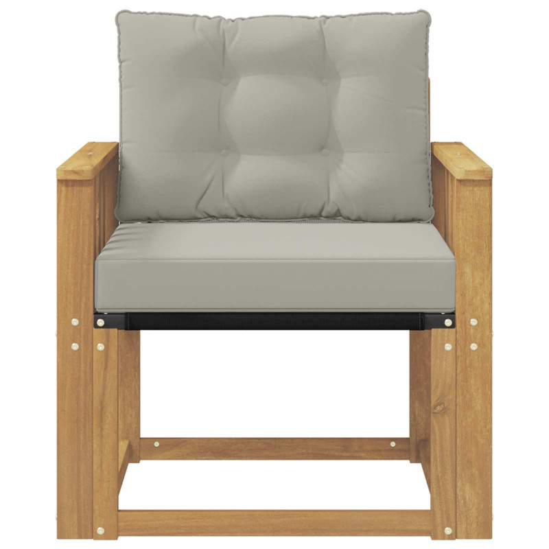 Sofa na zewnątrz Drewno akacji i tekstylen Biały