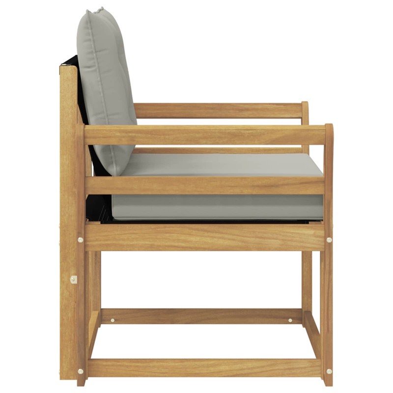 Sofa na zewnątrz Drewno akacji i tekstylen Biały