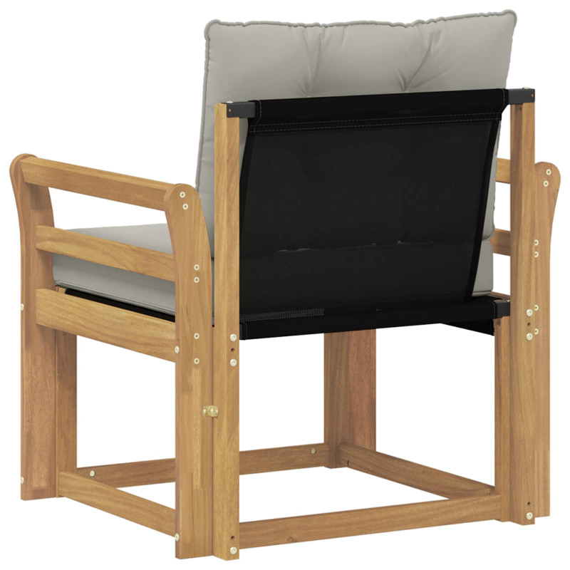 Sofa na zewnątrz Drewno akacji i tekstylen Biały