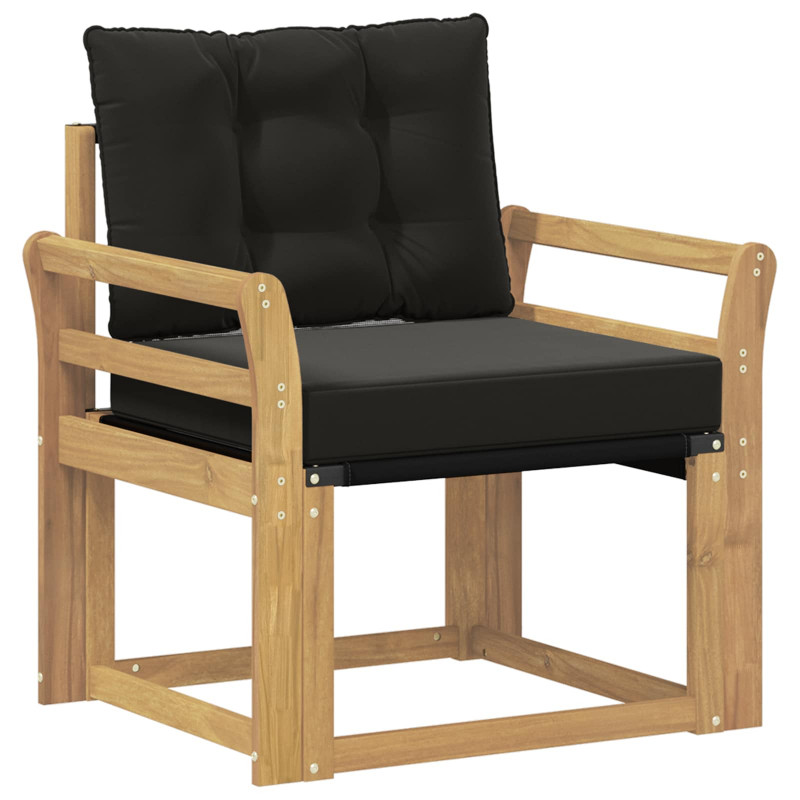 Sofa na zewnątrz Drewno akacji i tekstylen Biały