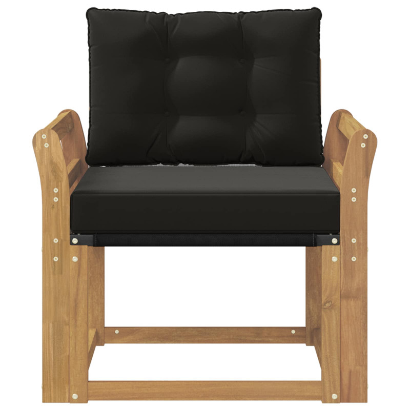 Sofa na zewnątrz Drewno akacji i tekstylen Biały