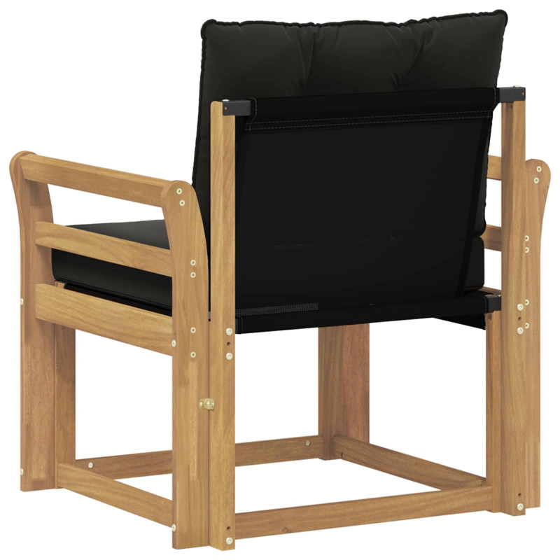 Sofa na zewnątrz Drewno akacji i tekstylen Biały