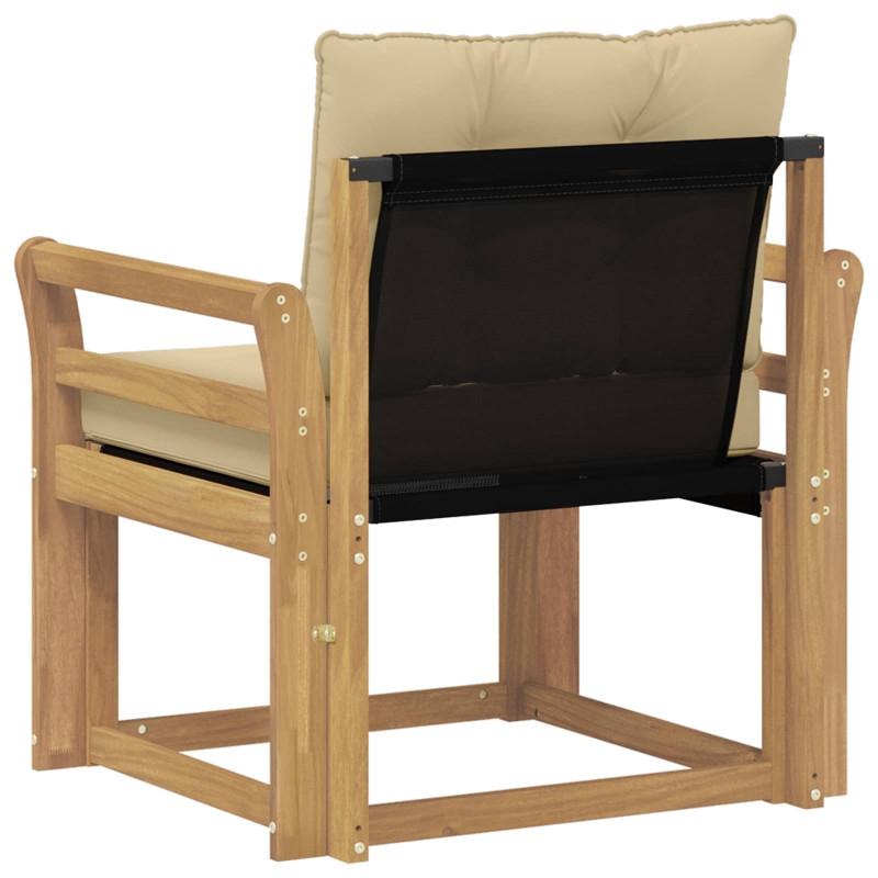 Sofa na zewnątrz Drewno akacji i tekstylen Biały