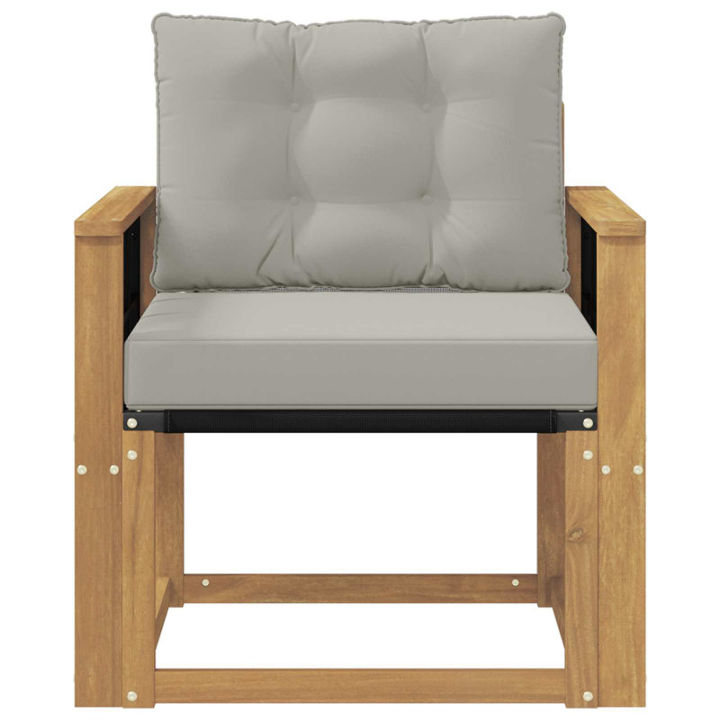 Sofa na zewnątrz Drewno akacji i tekstylen Biały