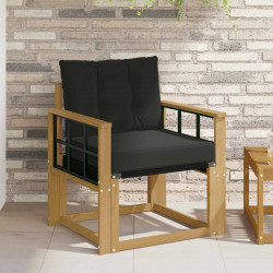 Sofa na zewnątrz Drewno akacji i tekstylen Biały