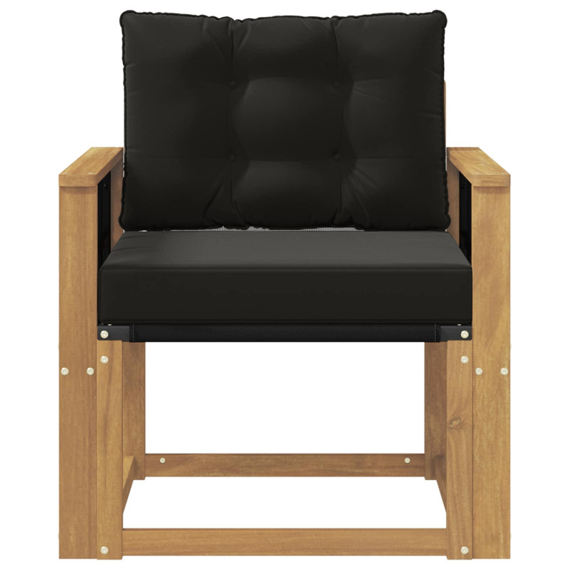 Sofa na zewnątrz Drewno akacji i tekstylen Biały