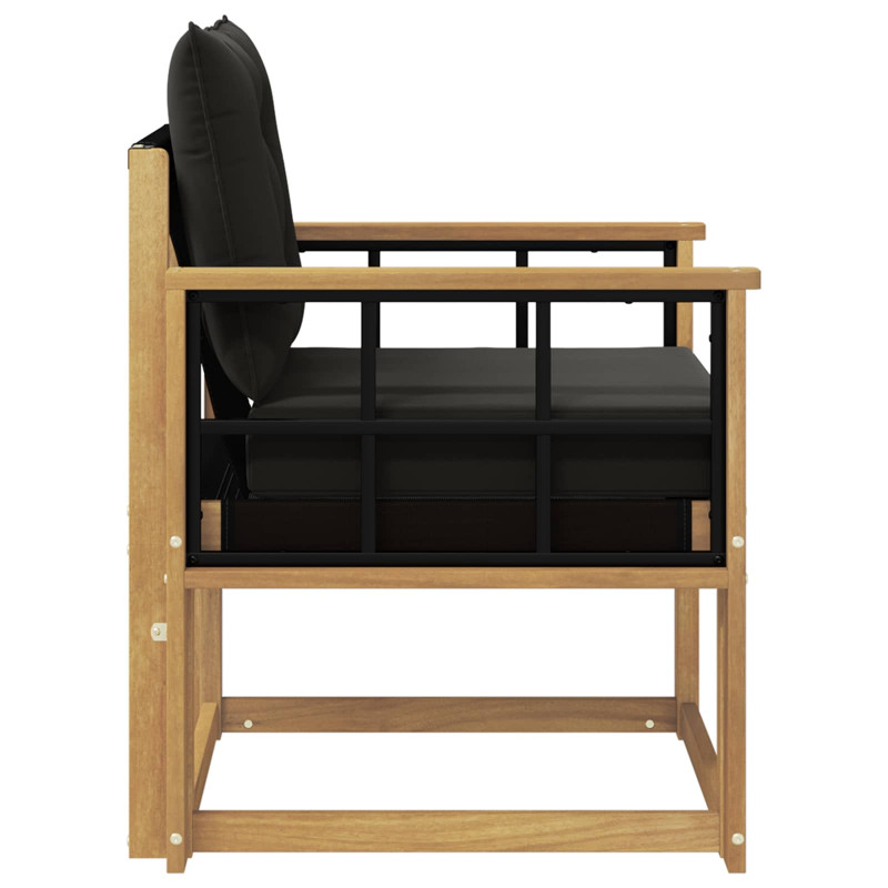 Sofa na zewnątrz Drewno akacji i tekstylen Biały