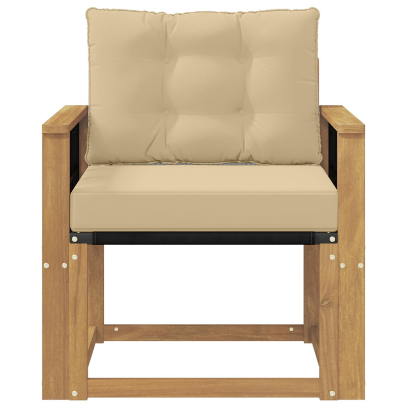 Sofa na zewnątrz Drewno akacji i tekstylen Biały