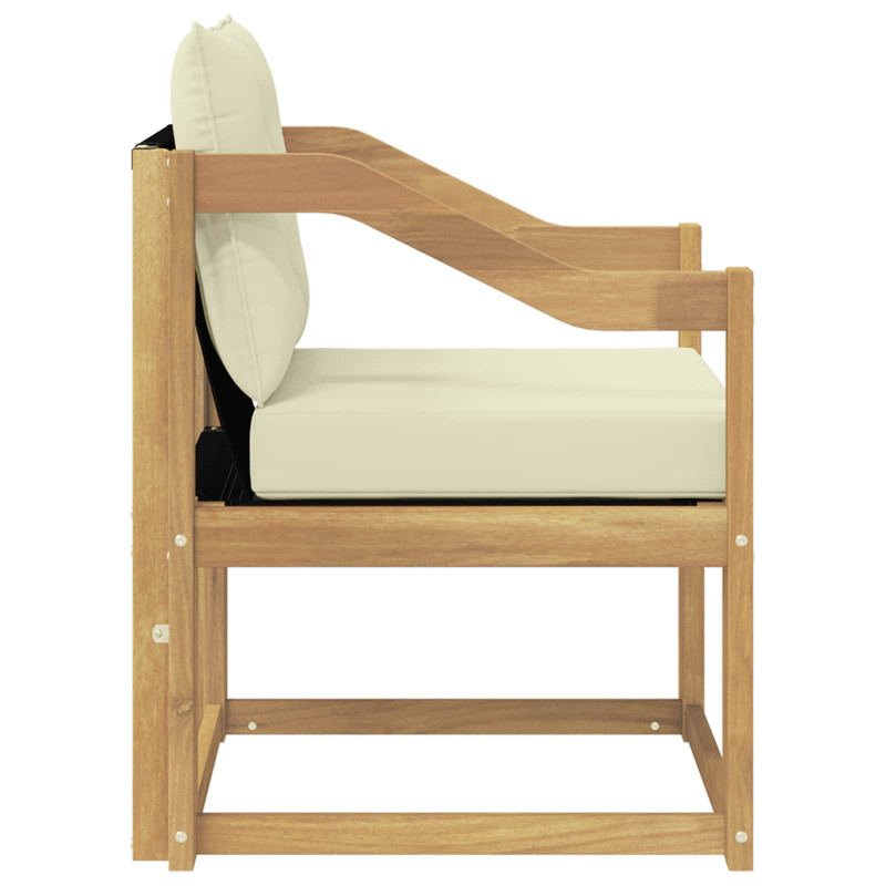 Sofa na zewnątrz Lite Drewno Akacji Biały i kremowy