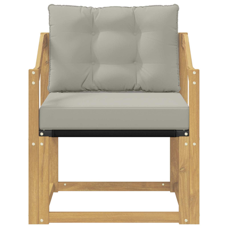 Sofa na zewnątrz Lite Drewno Akacji biały i jasnoszary