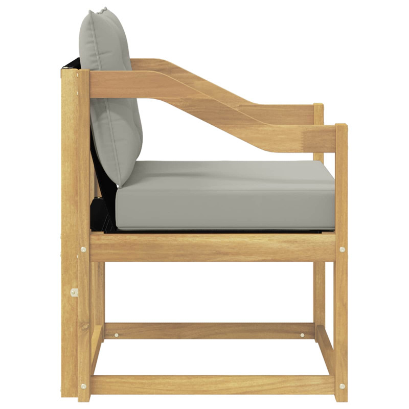Sofa na zewnątrz Lite Drewno Akacji biały i jasnoszary