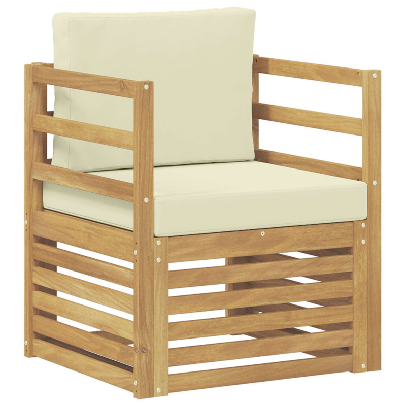 Sofa na zewnątrz Poliester Biały i kremowy