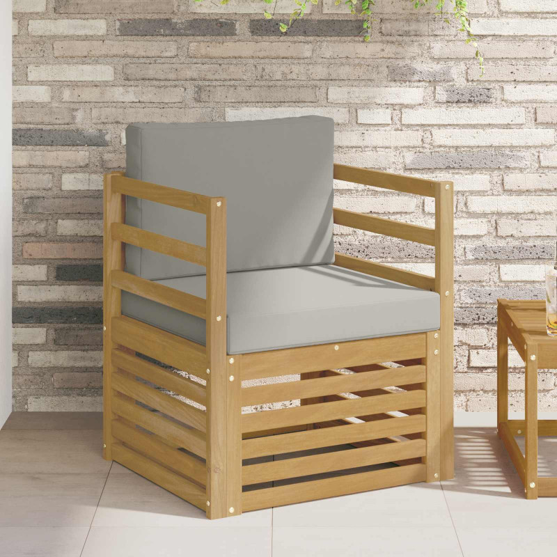 Sofa na zewnątrz Poliester biały i jasnoszary