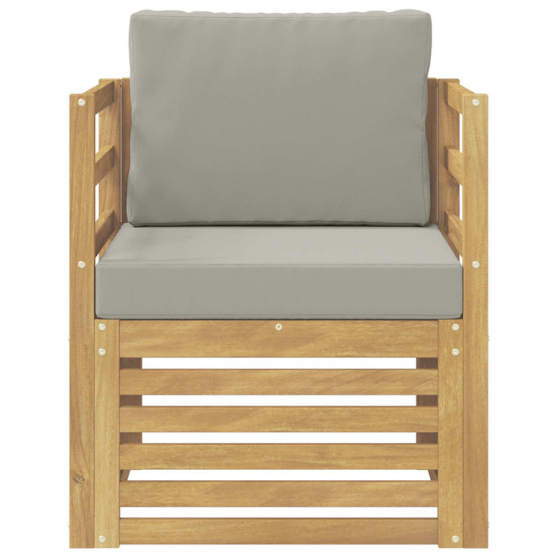 Sofa na zewnątrz Poliester biały i jasnoszary