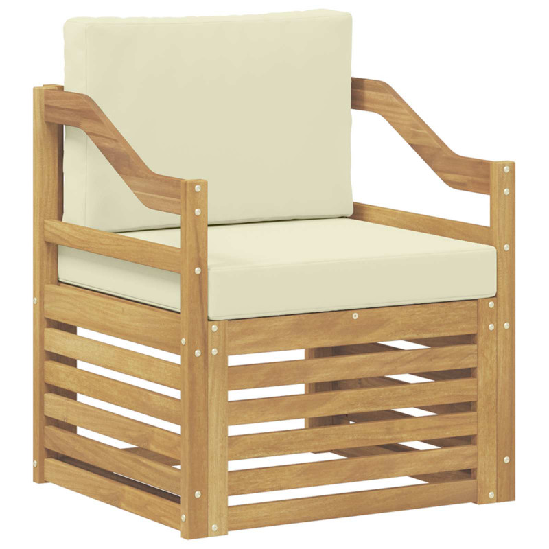 Sofa na zewnątrz Poliester Biały i kremowy