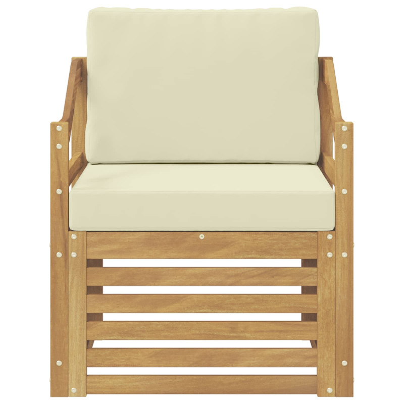 Sofa na zewnątrz Poliester Biały i kremowy