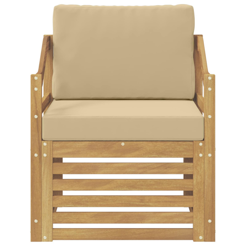 Sofa na zewnątrz Poliester biało-beżowy